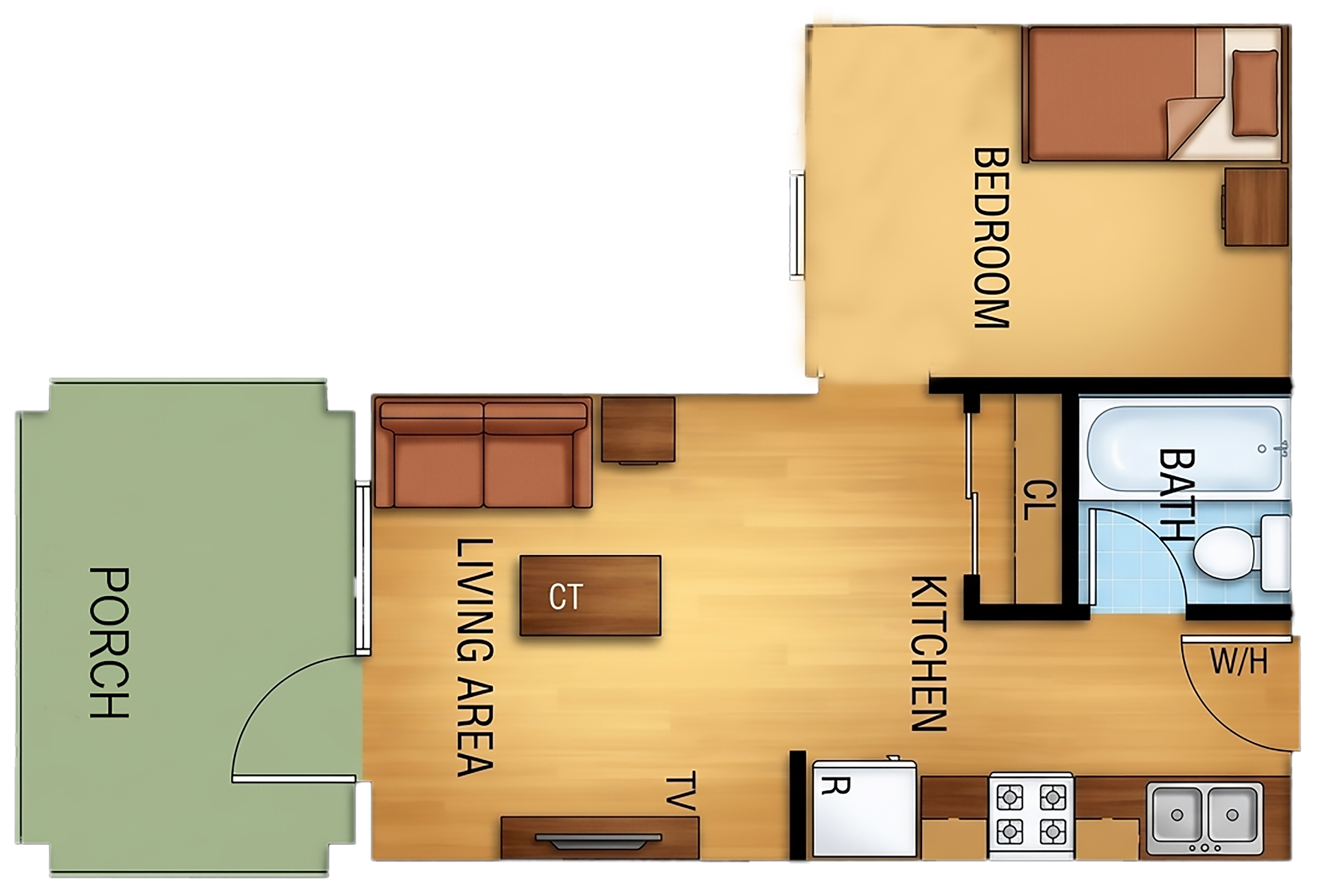 Efficiency apartment floor plan
